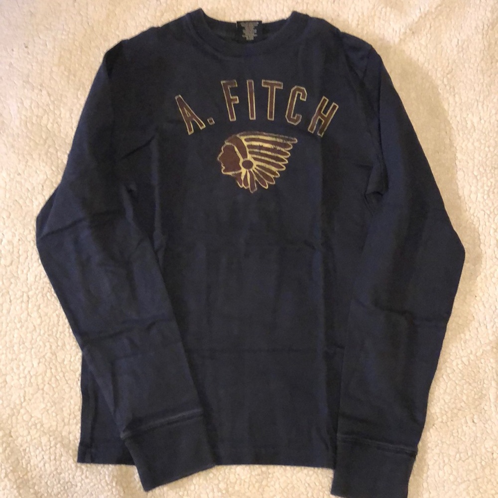 Abercrombie and Fitch long sleeve tee. Size small. Navy blue